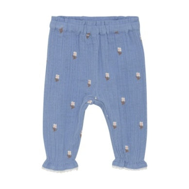 Muslin embroidered pants