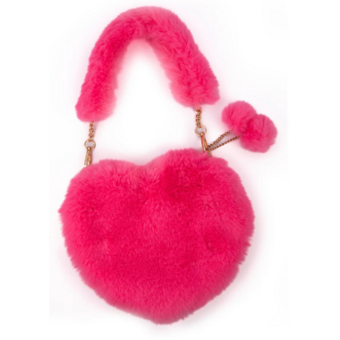 Hot Pink Love Furry Purse