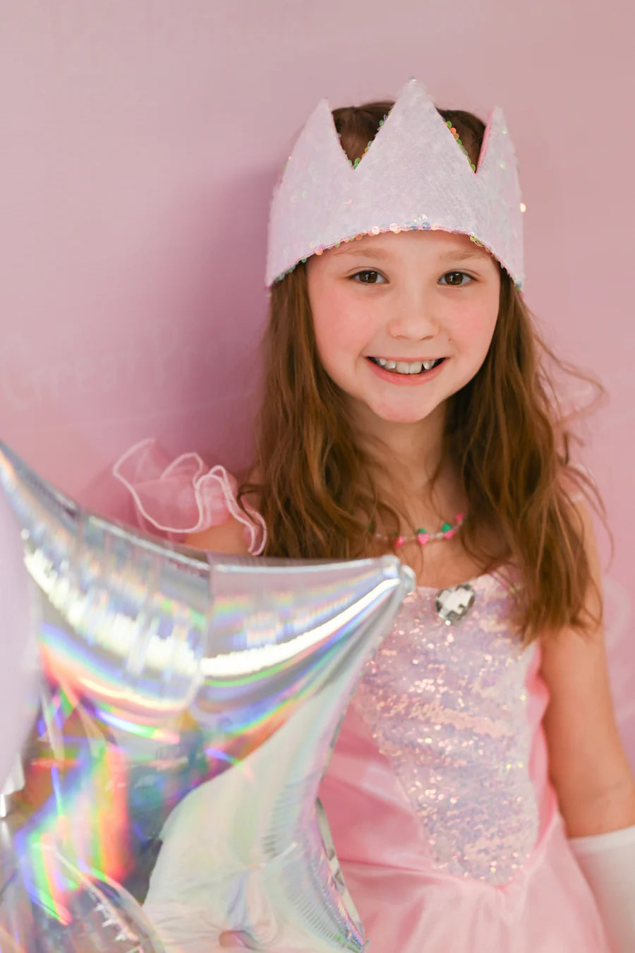 Pink Sequins Crown