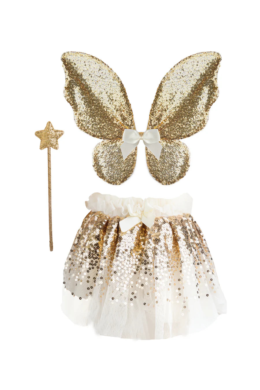 Gracious Gold Sequins Skirt Wings and Wand