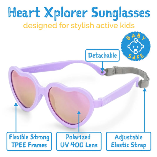 Heart shaped polarized sunglasses