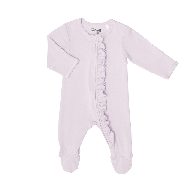 Purple Modal Zipper Footie Frill
