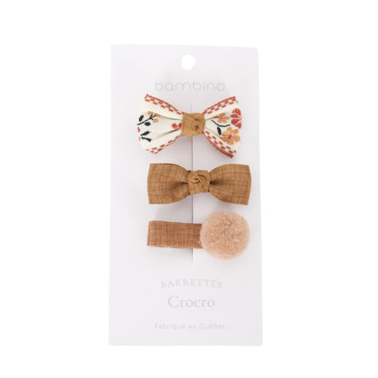 Trio Fabric Hair Clips