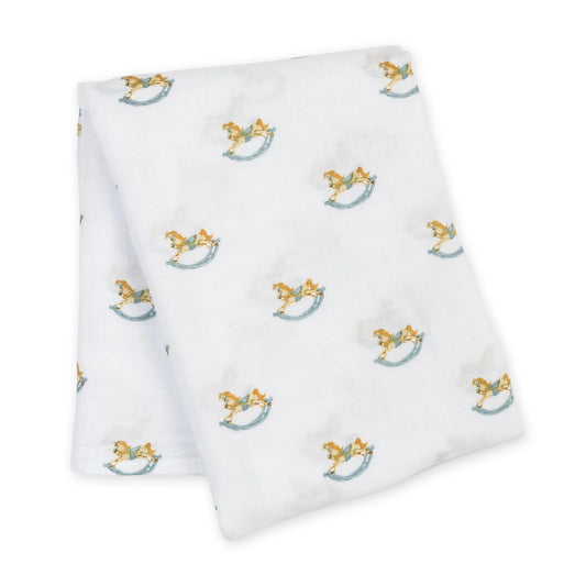 Rocking Horse Muslin Swaddle